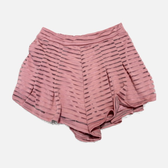 Lucy in the Sky pink sheer striped pull on shorts M - Picture 2 of 7